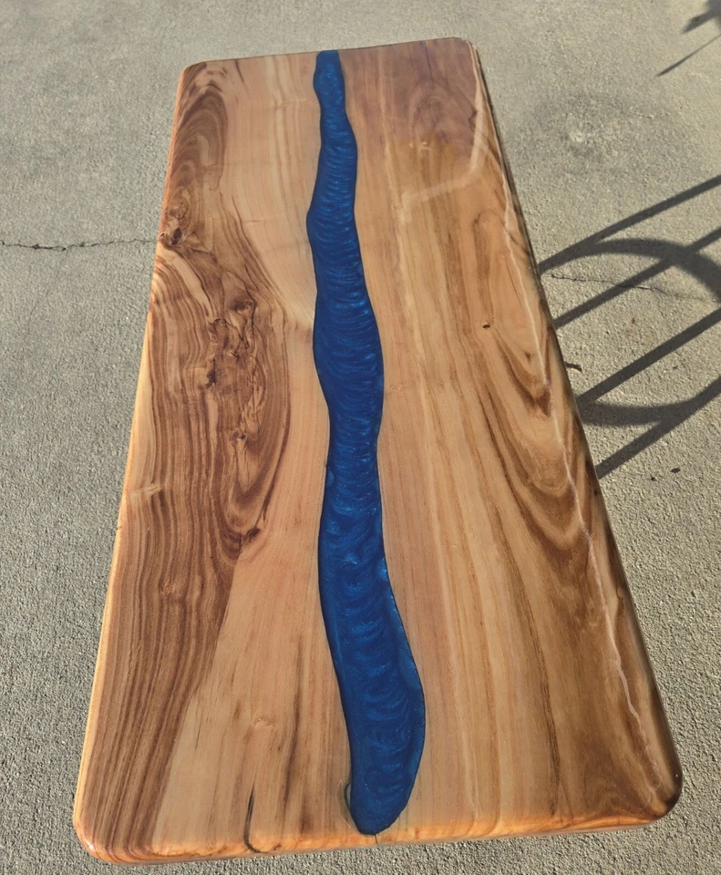 Mesa de centro, nueva, hecha a medida, madera de langosta miel  Foto 3 de 4