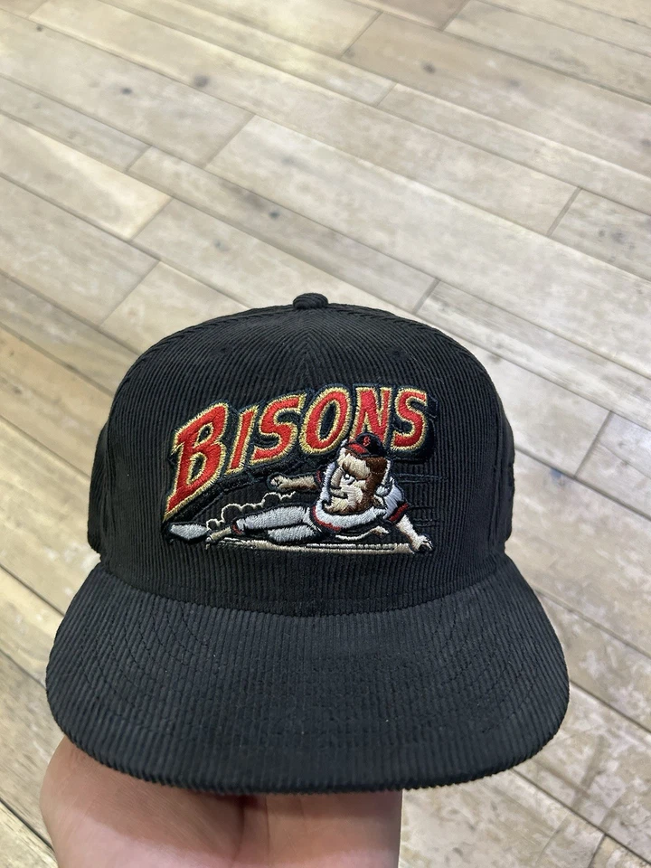 Size 7 1/8 - Buffalo Bisons Corduroy Topperz New Era Fitted Hat- Red Brim - Image 2 of 4