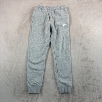 Nike Sportswear Club Fleece Jogger Pants in Heather Grey Men Small Swoosh Logo