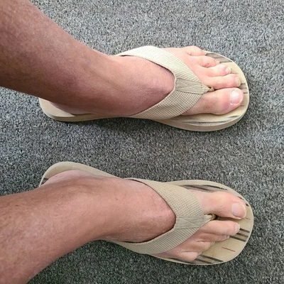 Nudy Sandal - Men's Beige Striped Flip Flop UK Size 6 (39 CM ) - Image 1 of 4