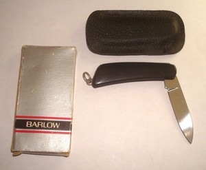 BARLOW LUMBERG HUNTING POCKET KNIFE SINGLE BLADE W/HOLDER & BOX *UNUSED
