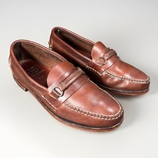 Allen Edmonds Bates Brown Leather Loafers Made In USA Size 9 D