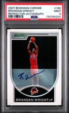 2007 BOWMAN CHROME REFRACTOR-AUTO #160 BRANDAN WRIGHT RC /479 PSA 9