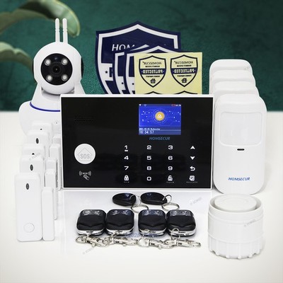 HOMSECUR APP Controlled Wireless&Wired 4G Burglar Alarm System+PIR+5*Door Sensor
