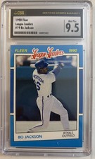 1990 Fleer Bo Jackson League Leaders #19 CSG 9.5 MINT PLUS ROYALS