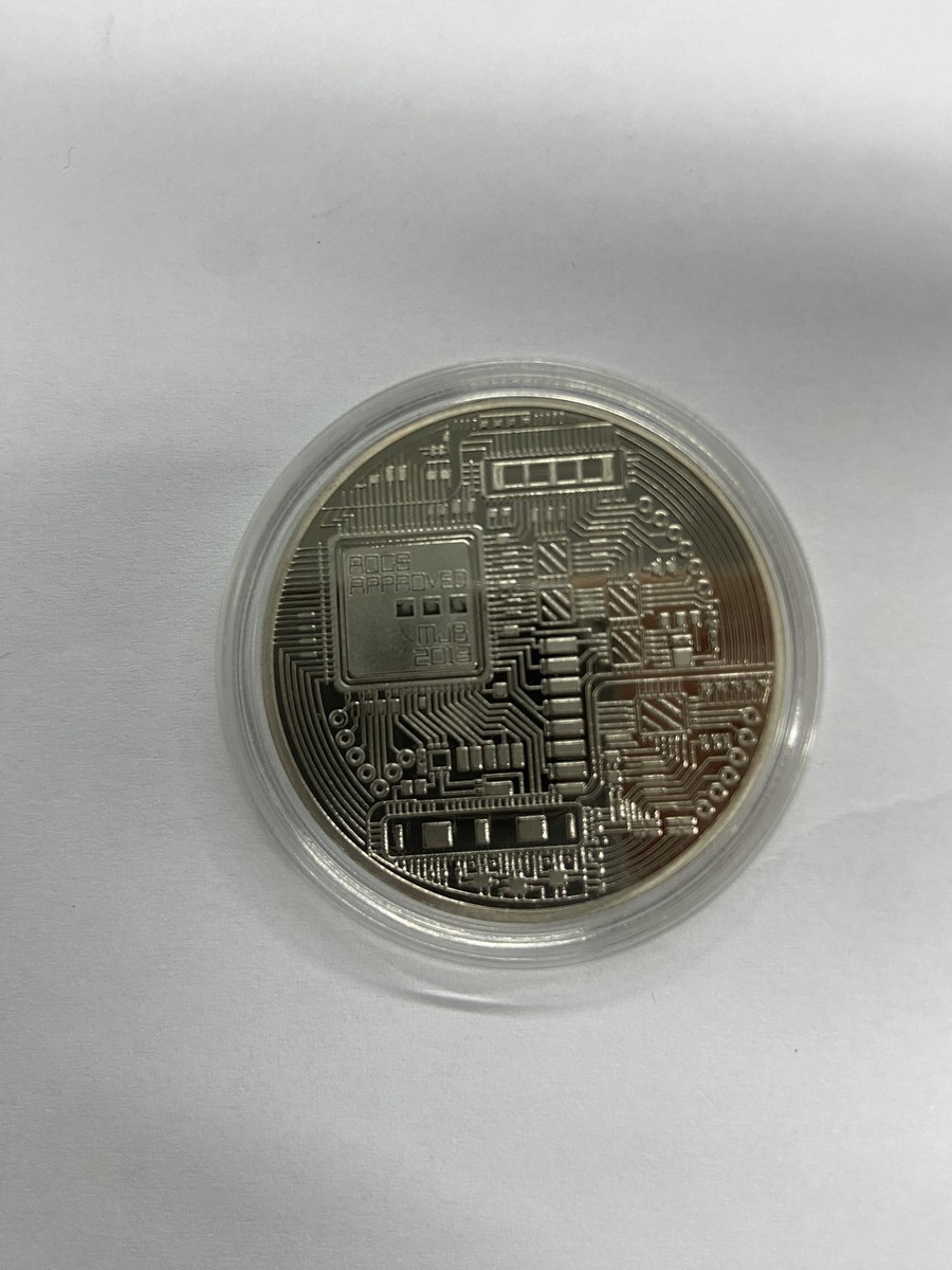 Physical Commemorative 1 Bitcoin Coin Art silvery PlatedCollection.
