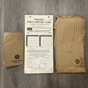 1955 Packard Parts Control Plan Dealer Order Pad Unused Automotive Ephemera