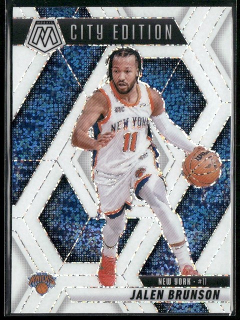 JALEN BRUNSON 2024-25 Mosaic City Edition White Sparkle Prizm SSP Knicks #284