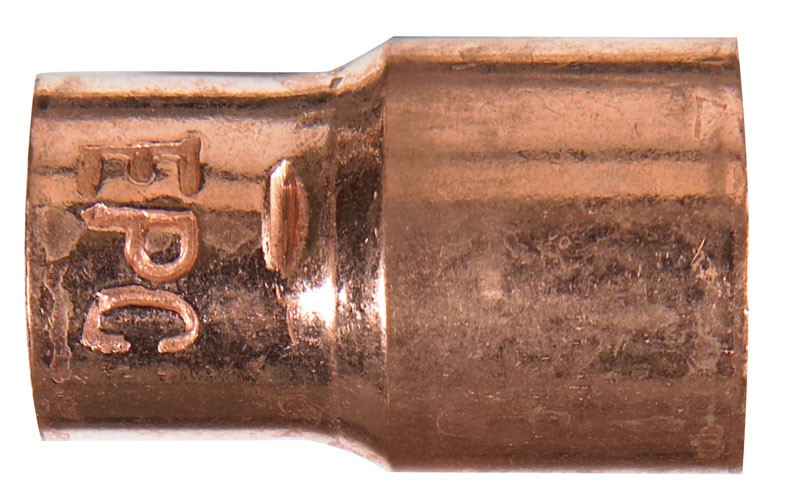 Mueller Streamline W 61023 Copper Coupling 1/2 x 3/8 Sweat Dia. in. with Stop
