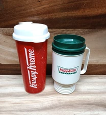 Vintage KRISPY KREME DOUGHNUTS Classic Travel Coffee Mug Whirley Industries Rare