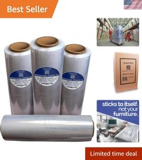 Heavy-Duty 18'' Stretch Film - 1500 ft, 80 Gauge Industrial Strength, Box of 4