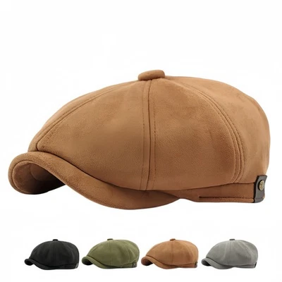 Vintage Men Newsboy Cap Gatsby Hat Classic 8 Panel Flat Ivy Cabbie Driver Cap - Image 1 of 4