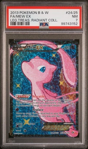 2013 POKEMON B&W LEGEND TREASURES RADIANT COLL #RC24 FULL ART/MEW EX PSA 7