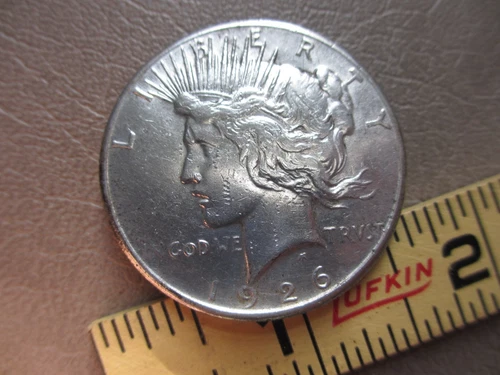 Vintage 1926 Peace Dollar $1 Silver Coin Circulated 0.9 Fineness Uncertified US