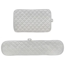 Smart Home Extra Long Dual Oven Mitt and Extra Large Hot Pad Set, Silver