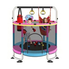Yozoia 60" Toddler Trampoline, Indoor Trampoline for Kids with Safety Enclosu...