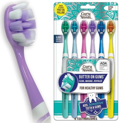 GuruNanda Butter on Gums Toothbrush with Extra Soft Bristles for Sensitive Gums