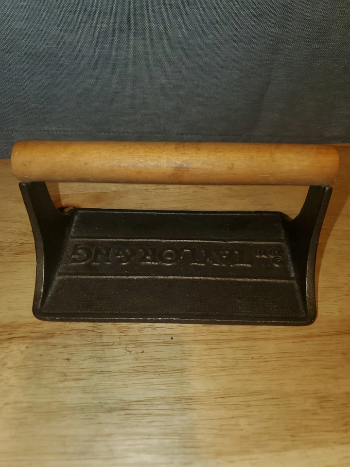 Prensa de tocino Taylor & NG 1978 vintage hierro fundido cerdo/flores mango de madera Foto 4 de 4