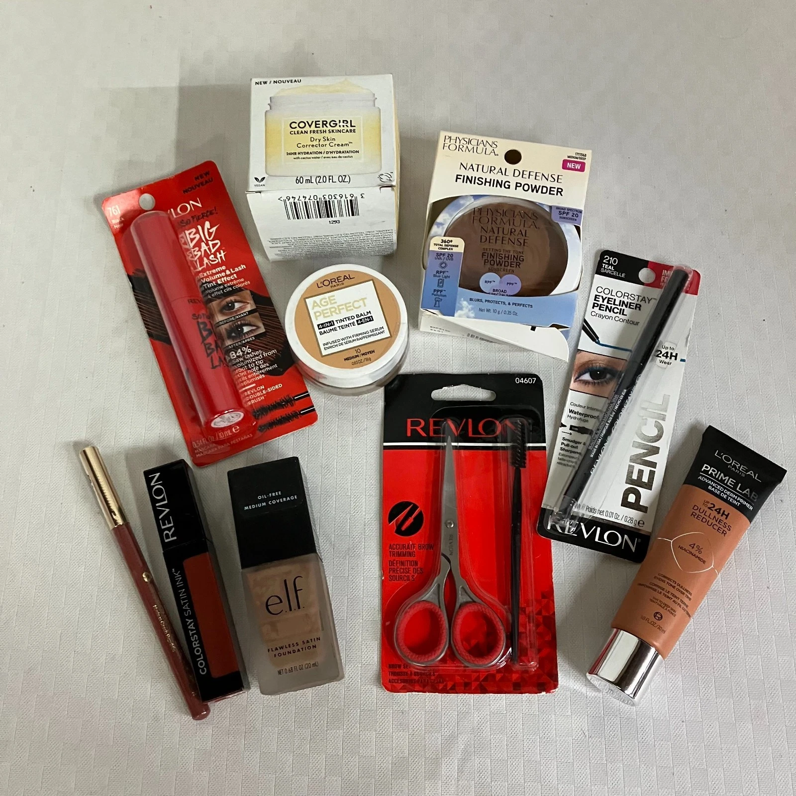 Foundation, Powder, Mascara, Lip & Brow Set 10-Piece Drugstore Makeup Kit New