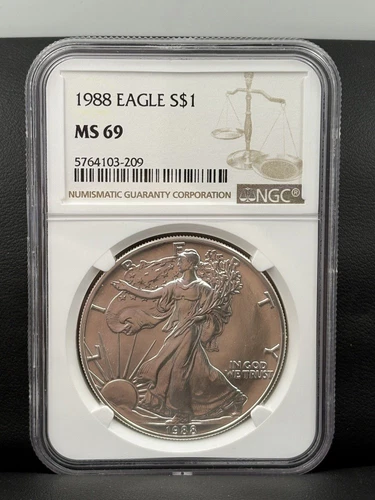 ASE 1988 NGC MS69 NO RESERVES!!!