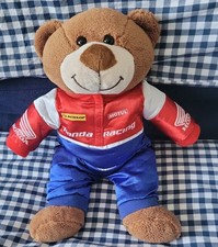 Clinton Enterprises Honda Racing Plush Teddy Bear Mascot Rare Collectible Car