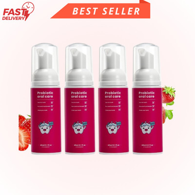 ELOTAME 4 Pack Kids Fluoride Free Toothpaste Strawberry