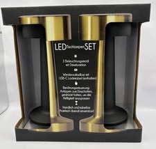 2er Set LED Tischleuchten mit Touch Funktion, Farbe Schwarz , USB-C Anschluss