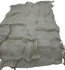 set of 5 Large Natural Jute Burlap Rug Fringed Edges made in India 16x28" READ