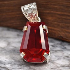 15 Ct Natural Burmese Red Ruby Fancy Cut Pendant AGL Certified Loose Gemstone