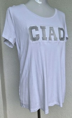 Elvira Shirt Gr 40 42 Weiß CIAO Glitzer Viskose Damen Sommer