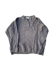 Vintage Men's Eddie Bauer Sweater L Cotton Fisherman Cable Chunky Ivory USA
