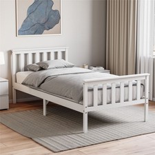 Wood Bed Milan Single Double King Size 3ft 4ft6 5ft Pine White Oak Frame