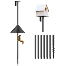 92 Inch Bird House Pole Mount Kit Adjustable Heavy Duty Birds Feeder Outdoors
