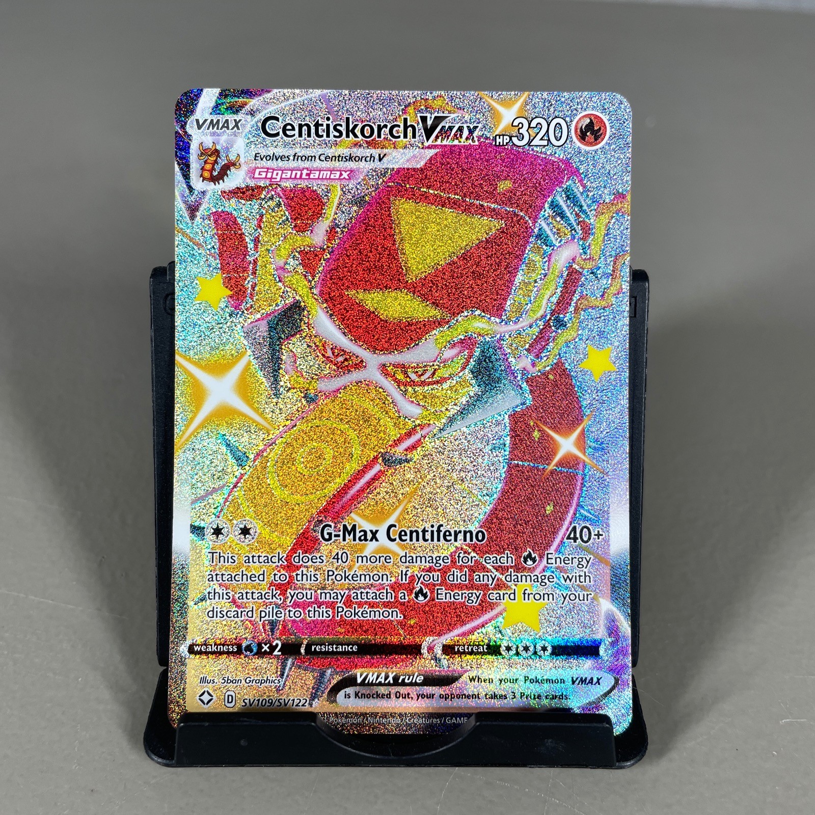 Centiskorch VMAX SV109/SV122 Holo VMAX Rare Shining Fates Shiny Vault Pokemon NM
