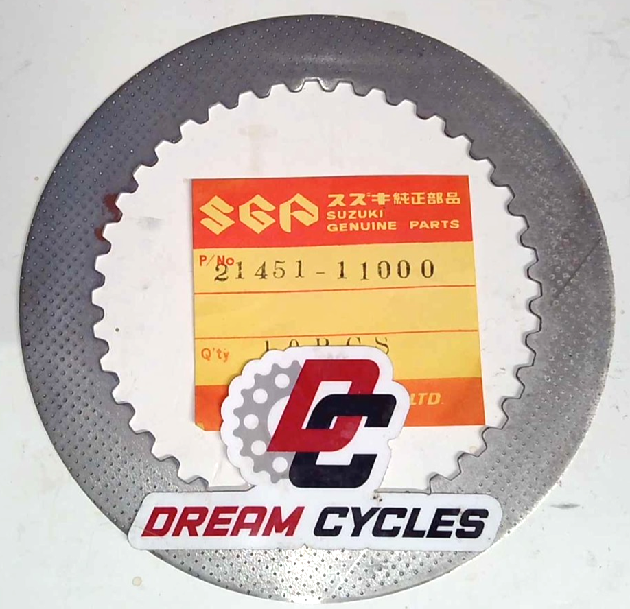 NOS GENUINE Suzuki T20 TC250 STEEL CLUTCH PLATES 21451-11000 TC