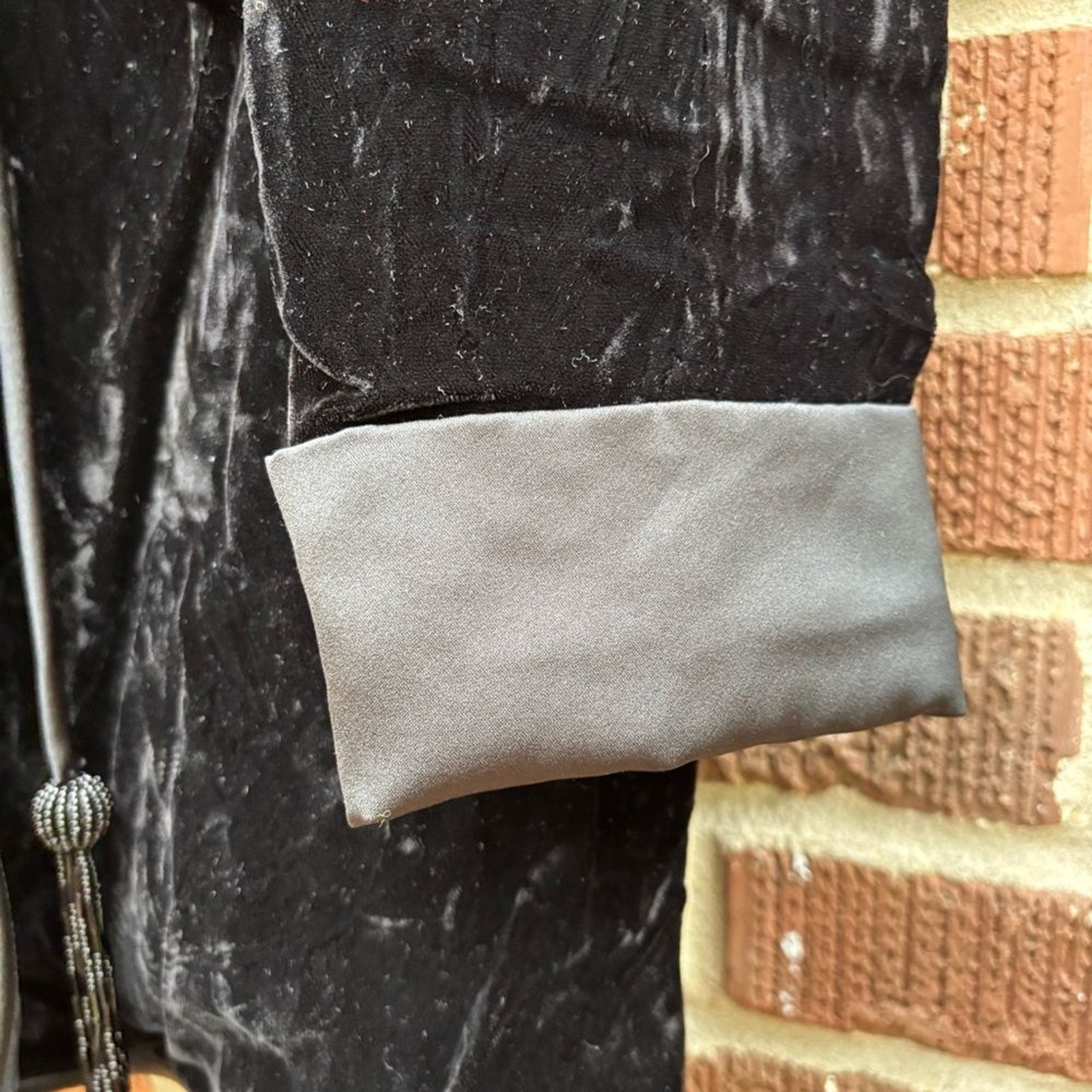 Oleg Cassini Black Tie Womens Rayon Black Vintage Wrap Tie Jacket Size 12