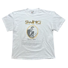 Vintage Glenn Miller Swing Shirt Mens XL White Big Band Jazz Music Tee 90s Hanes