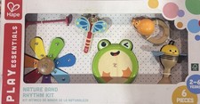 Hape Nature Band Rhythm 5 piece Musical Instruments Band Set with Tambourine