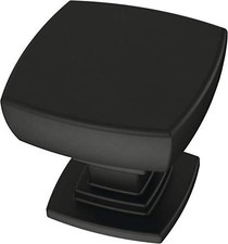 -Pack Square Cabinet Knobs for Dressers, 1-1/8" 29mm 10 Matte Black