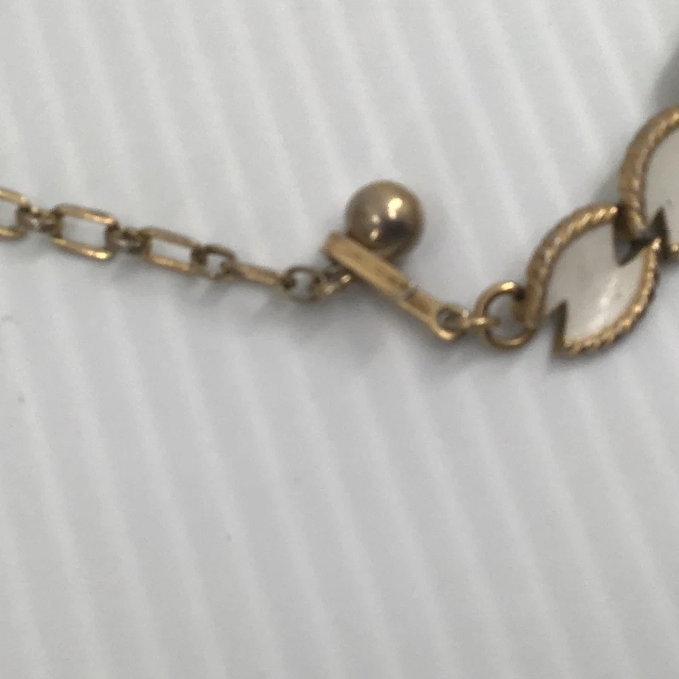 Gargantilla Vintage Collar Trifari Esmalte Blanco Tono Oro 15" Foto 2 de 4