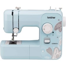 Máquina de coser mecánica Brother LX3817A tamaño completo de 17 puntos Aqua portátil