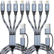 4 in 2 USB C Multi Charging Cable, 5FT Charging Cords for Multiple Devices