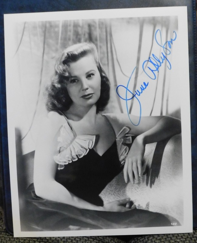 June Allyson autographed 8x10 photo of this legendary & beautiful actress