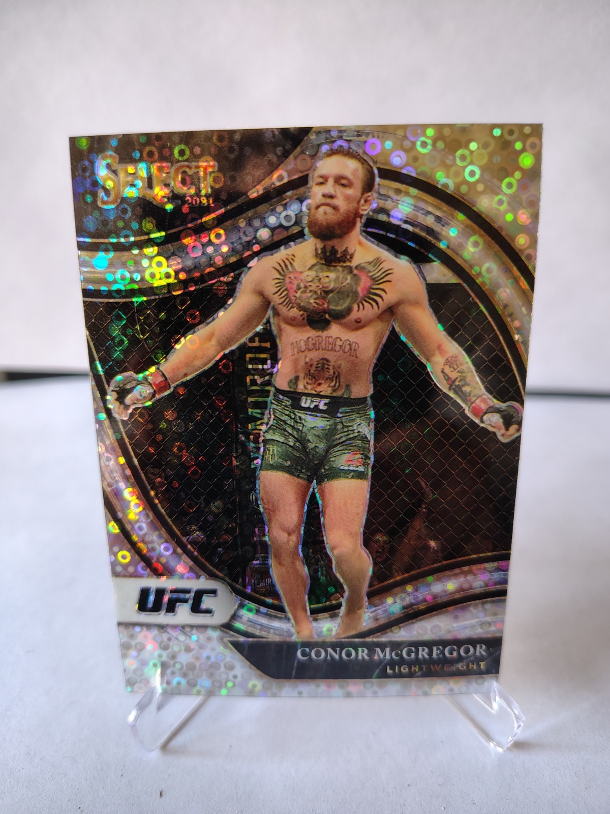 Conor McGregor UFC 2021 Select Octagonside Silver Disco Prizm #284 SP