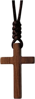 Holzkreuz Halskette Walnuss Holz Christliche Taufe Geburtstag Geschenk