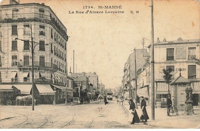 94 Saint Mandé #21717 Rue Alsace-Lorraine Tramway Café Epicerie Geschäfte Atte