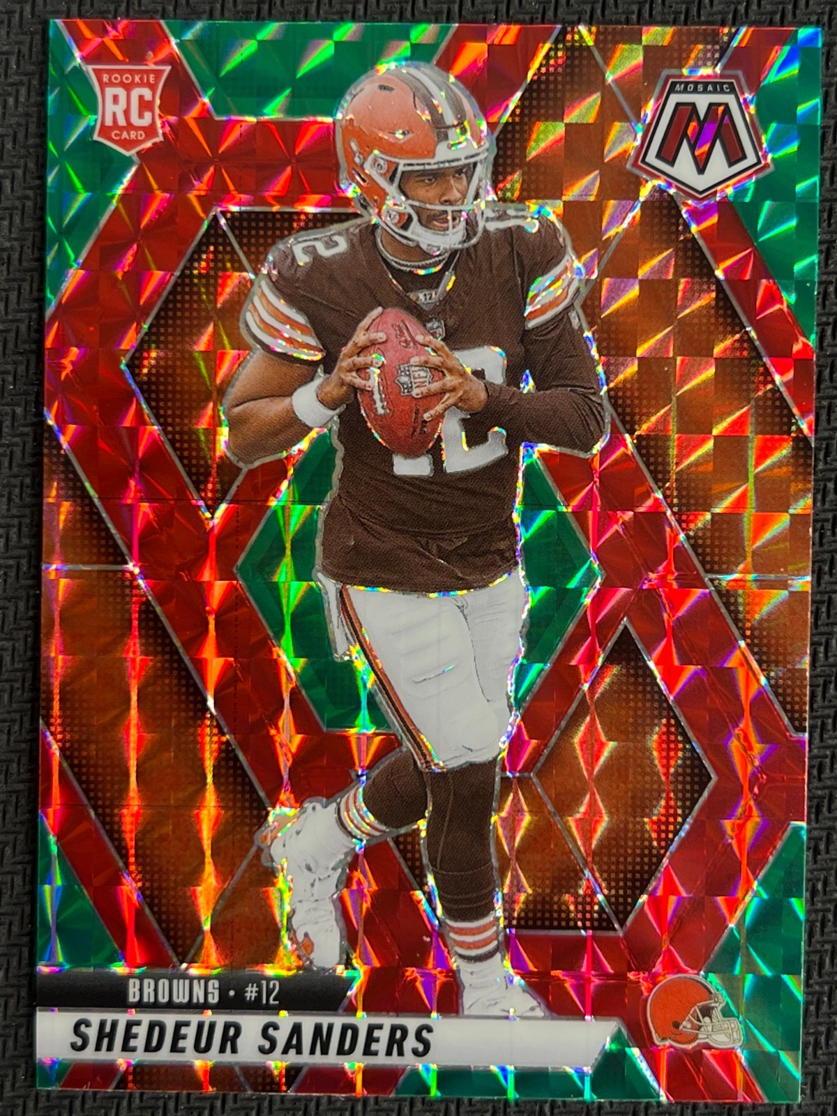 2025 Mosaic Choice Red Green Mosaic #302 Shedeur Sanders RC Rookie Browns