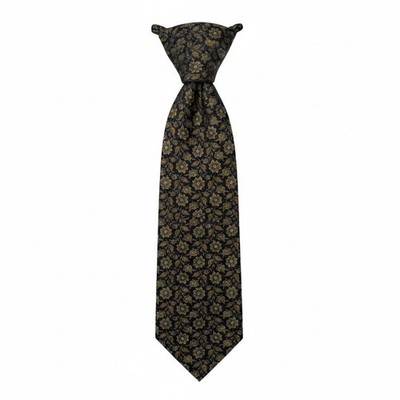 Luciano Firenze Italia 100% Silk Tie Dark Brown Floral Pattern Men s  Tie