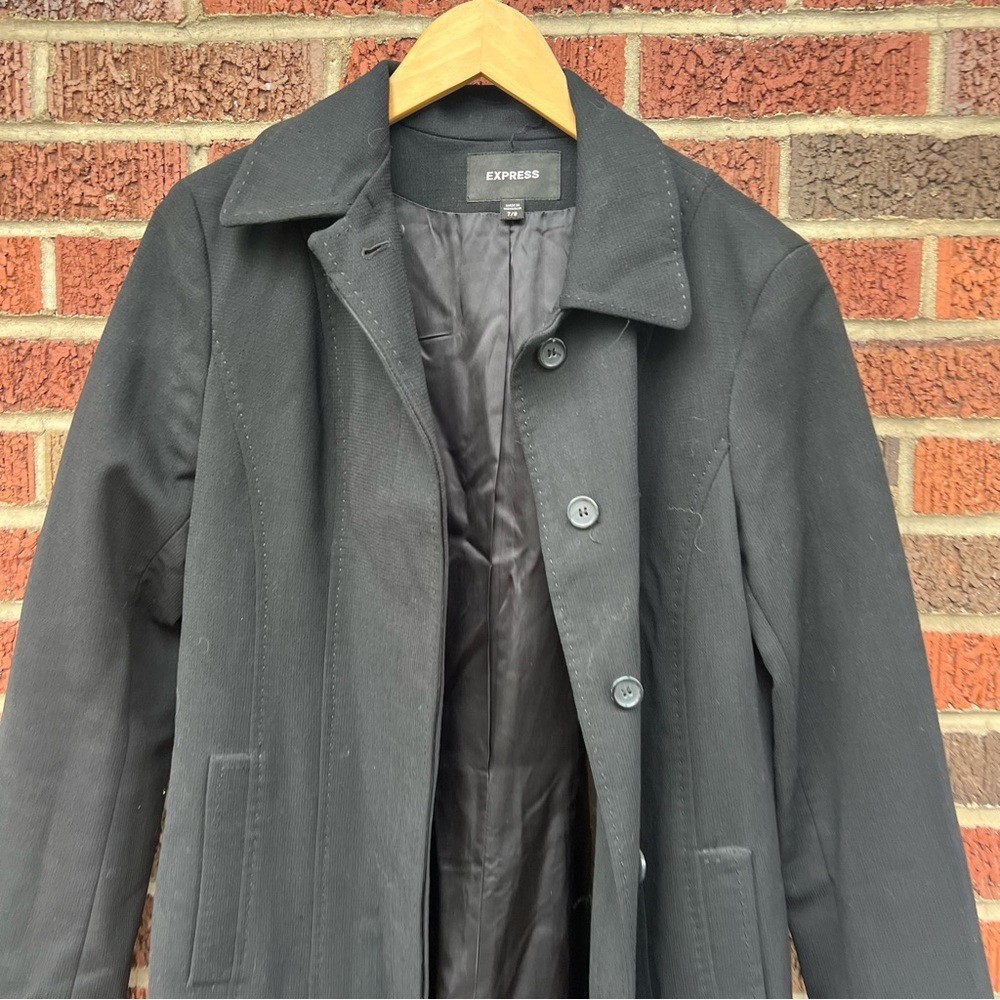 Express Black Collared Button Down Long Sleeve Ov… - image 4