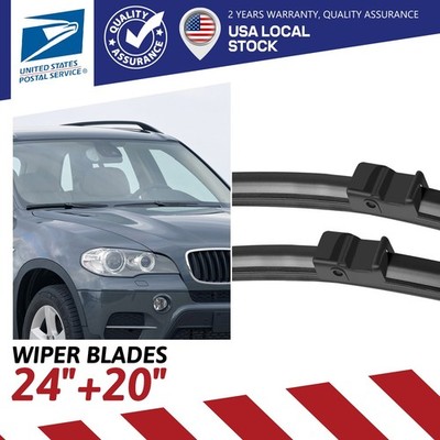 2Pcs Front Left & Right Windshield Wiper Blades For BMW X5 X6 2006-2012 24''+20''